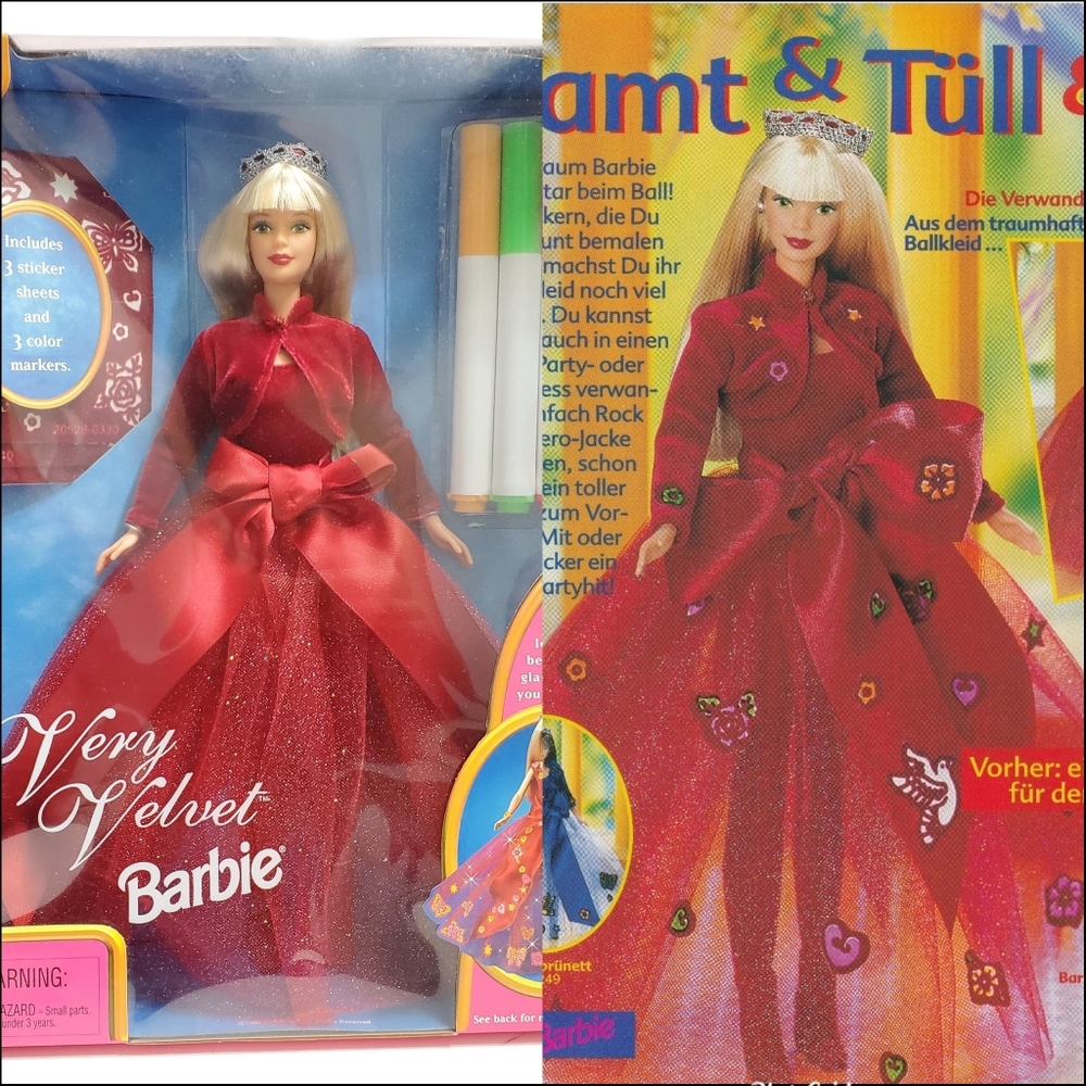 NRFB Vintage Very Velvet Barbie Christmas Holiday